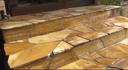 Плитняк златолит жёлтый золотистый для отмостки купить в Кумертау